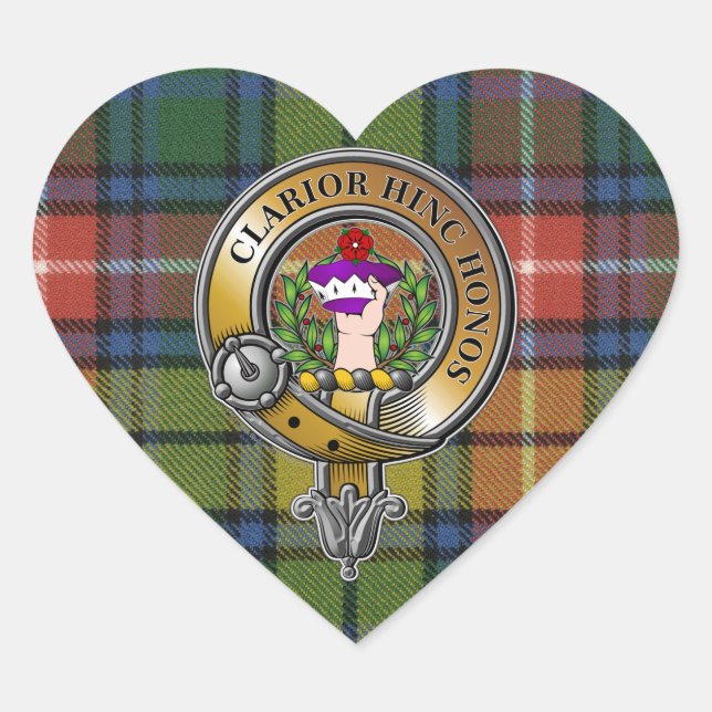 Sticker Cœur Buchanan Tartan & Badge (Devant)