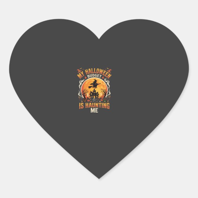 Sticker Cœur Budget de frisson d'Halloween (Devant)