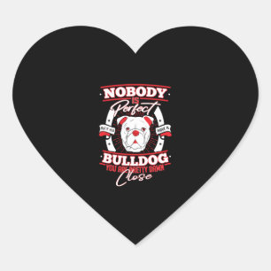 Sticker Cœur Bulldog Perfection chien amour