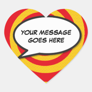 Sticker Cœur Bulle de parole personnalisée Amusant Moderne