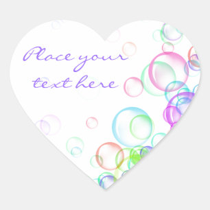 Sticker Cœur Bulles de savon