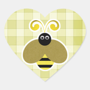 Sticker Cœur Bumble Bee Yellow Checks