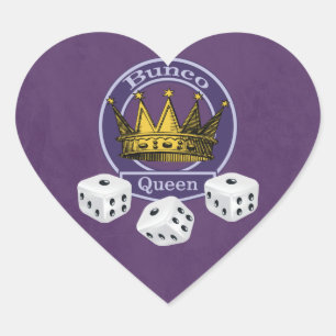 Sticker Cœur Bunco Queen Crown et Dice