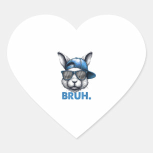 Sticker Cœur Bunny Face Bruh Mème Drôle Dire Bro Salutation Eas