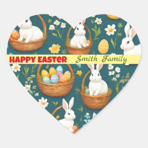 Sticker Cœur Bunny Pâques Collection moderne