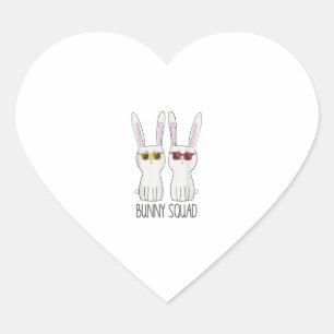 Sticker Cœur Bunny Squad Funny mignon animal de compagnie Rabbi