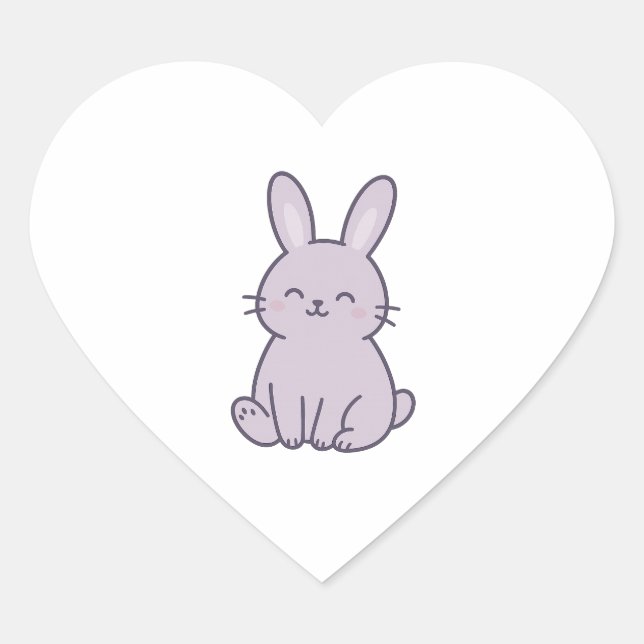 Sticker Coeur Bunny Zoo Wonky (Devant)