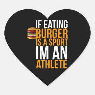 Sticker Cœur Burger Hamburger BBQ Humour Funny Pun Idée cadeau