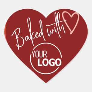 Sticker Cœur Burgundy rouge cuit avec amour Logo de cuisson mai