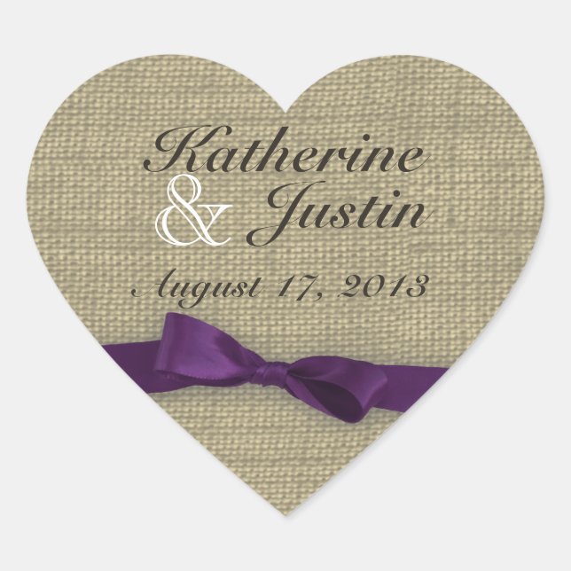 Sticker Cœur Burlap et Bow Heart (Devant)