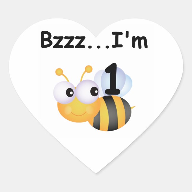 Sticker Cœur Buzz Bumblebee 1er Anniversaire T-shirts et cadeau (Devant)