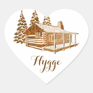Sticker Cœur Cabine de journal confortable - Hygge ou votre pro