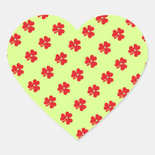 Sticker Cœur Cabot rouge, perle blanche arrière - plan jaune cl