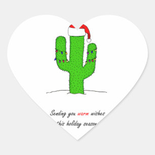 Sticker Cœur Cactus Christmas