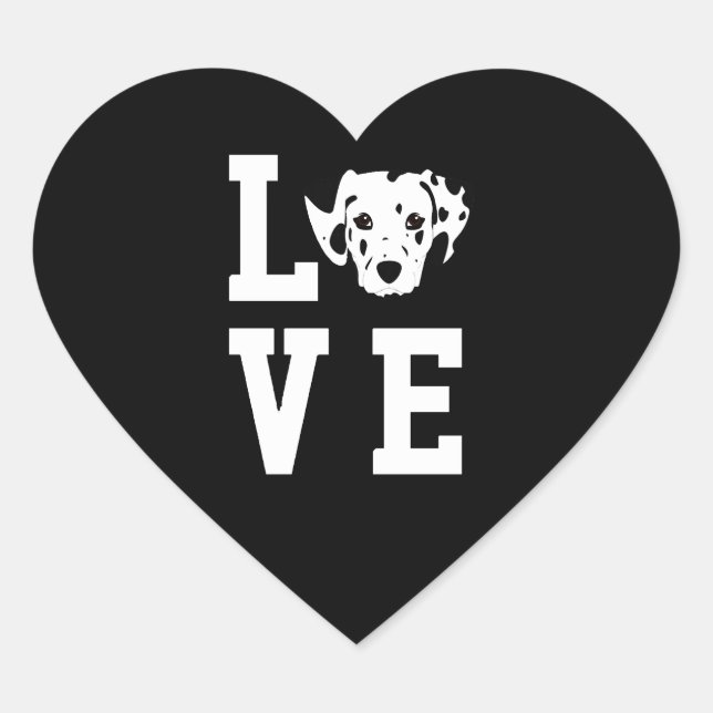Sticker Cœur Cadeau dalmate | Cadeau Dalmatien Lover (Devant)