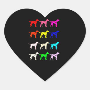 Sticker Cœur Cadeau dalmate Dalmatie corlorée