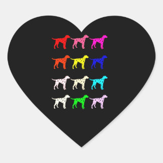 Sticker Cœur Cadeau dalmate | Dalmatie corlorée