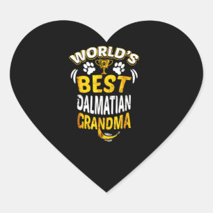 Sticker Cœur Cadeau dalmate La meilleure grand-mère dalmate d