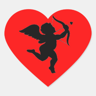 Sticker Cœur Cadeau de la Saint Valentin Silhoutte cupide