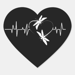 Sticker Cœur Cadeau de l'amoureux de la libellule  Drôle de coe