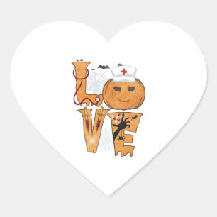 Sticker Cœur Cadeau de l'infirmière d'Halloween