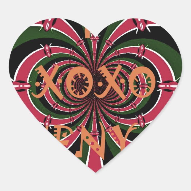 Sticker Cœur Cadeau de voyage kenyan - Conception de câblage et (Devant)