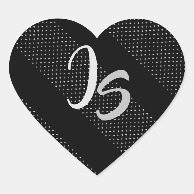 Sticker Cœur Cadeau élégant avec personnalisation Monogramme ar (Devant)