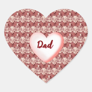 Sticker Cœur Cadeau floral personnalisé pour papa
