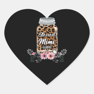 Sticker Cœur Cadeau Mimi   Bienheureux Mimi Fleur Cadeau Mimi L