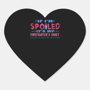 Sticker Cœur Cadeau pompier C'est la faute de mon pompier