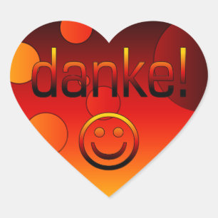 Sticker Cœur Cadeaux allemands : Merci / Danke Face