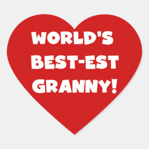 Sticker Cœur Cadeaux blancs de T-shirts des textes de mamie du