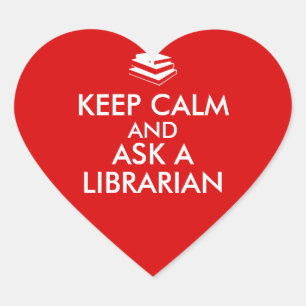 Sticker Cœur Cadeaux du bibliothécaire Garder le calme Demander