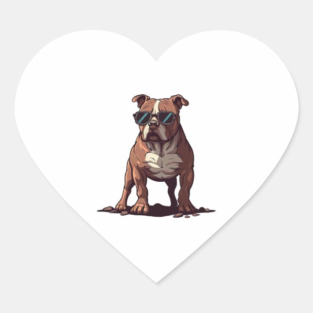 Sticker Cœur Cadeaux du propriétaire de Pitbull (Devant)