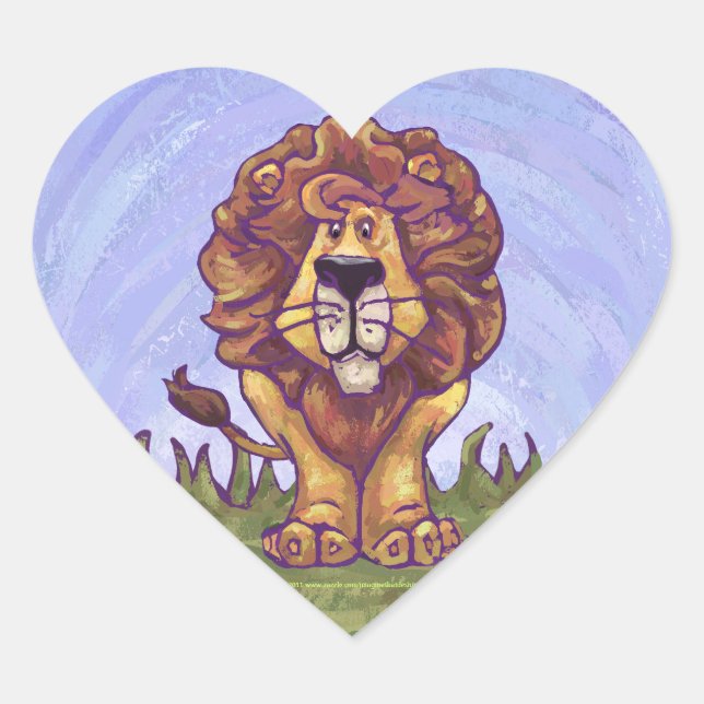 Sticker Cœur Cadeaux et accessoires Lion (Devant)