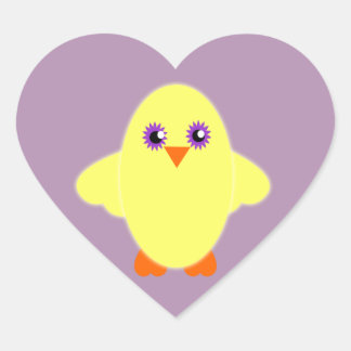 Sticker Cœur Cadeaux et habillement mignons de poussin du bébé