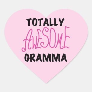 Sticker Cœur Cadeaux Gramma Rose entièrement génial