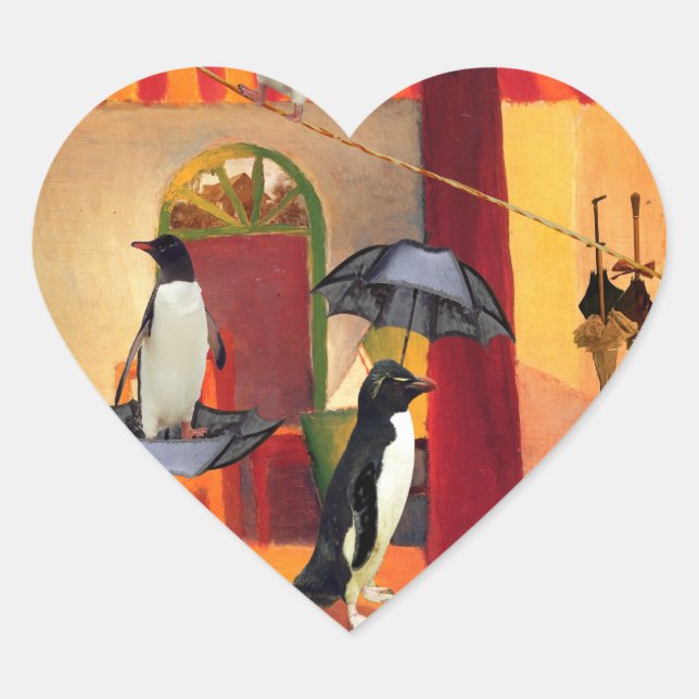 Sticker Cœur Café Penguin (Devant)
