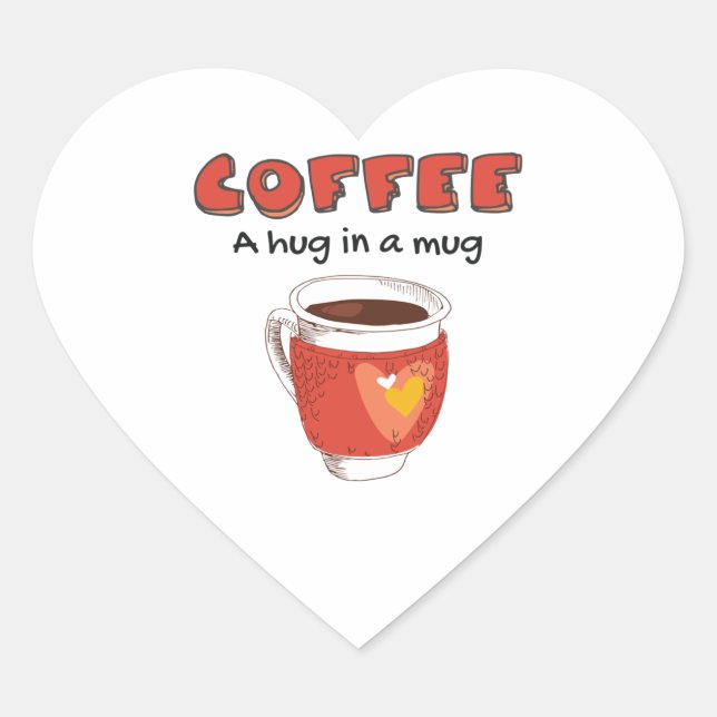 Sticker Cœur Café Un Accrochage Dans Une Mug Cadeau À Café À L' (Devant)