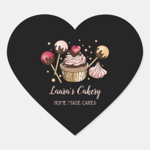Sticker Cœur Cakes & Sweets Cupcake Accueil Boulangerie Laisser