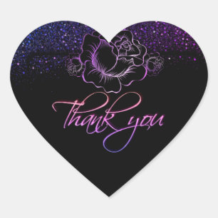 Sticker Cœur Calcomanía en forma de corazón con rosas