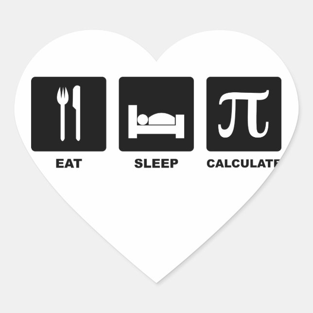 Sticker Cœur Calculer le sommeil de l'alimentation (Devant)