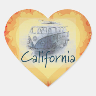 Sticker Cœur Californie