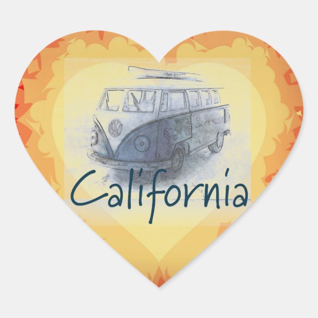 Sticker Cœur Californie (Devant)