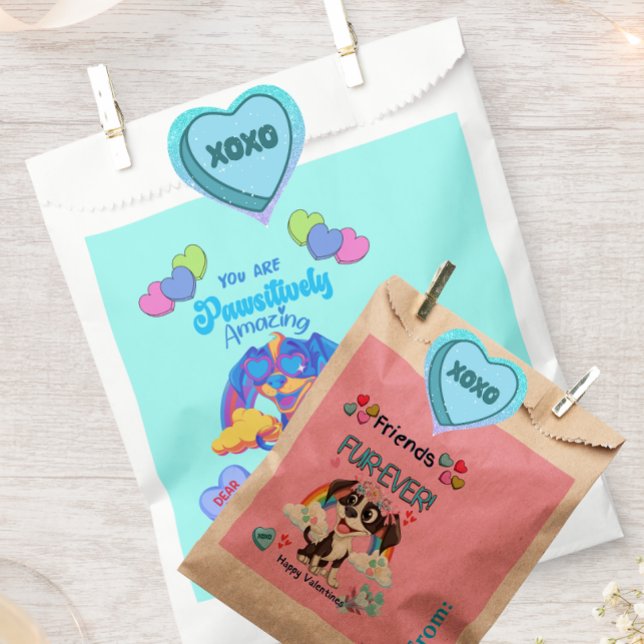 Sticker Cœur Câlins et bisous XOXO pour la classe  (Perfect fun way to close your goody bags.)