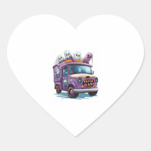 Sticker Cœur Camion à glace hanté