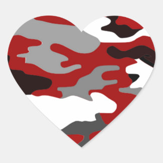 Sticker Cœur Camo Red Shadows