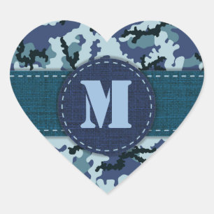 Sticker Cœur Camouflage de la marine