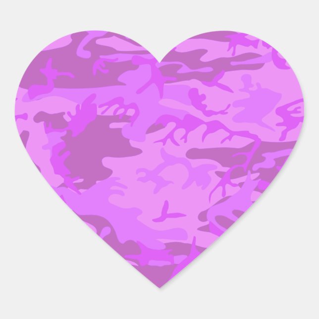 Sticker Cœur Camouflage violet clair (Devant)