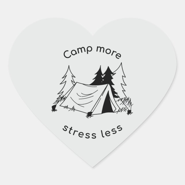 Sticker Cœur Camp plus de stress moins (Devant)